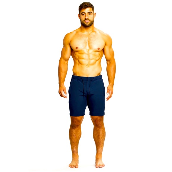 Tailored Athlete Hibrid Shorts in Navy 34” - Picture 1 of 5